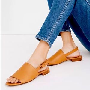 Madewell Noelle Slingback Women's Leather Shoes in Desert Camel